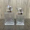 Em estoque B124-50ml100 ml tampa de ouro boca de parafuso quadrado perfume frasco de vidro subembalagem cosmética spray frasco vazio