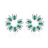 Brincos de Pino Elegantes Simples Diários para Pendulares Estilo Coreano Combinam com Tudo Flor Brilhante Luxo Leve Sofisticado Diamantes Cravejados Floco de Neve