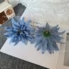 Flor Cabeça de Crisântemo Chama Simulada DIY Feito à Mão Grampo de Cabelo Enfeite de Cabeça Material Flor para Roupa Decoração de Parede para Casa Pequenos Ornamentos