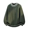 Suéter Pulóver de Cuello Redondo Otoño/Invierno 2026, Suéter Juvenil de Punto Trenzado, Chaqueta Color Block, Camisa Básica Estilo Old Money para Hombre