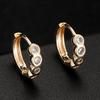 Estilo europeu e americano novo ouro 14K fivela orelha banhada a ouro cor retendo moda brincos embutidos de zircão orelha fábrica em estoque fornecimento direto