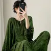 Pijama de Nuevo Estilo para Mujer, Primavera y Verano, Pantalones Largos de Algodón y Seda, Holgado y Relajado, Talla Grande, Delgado, Conjunto de Pijama para Casa