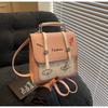 Transfronterizo 2026 Color de Moda Bloques de Color Viaje Casual Diseño Estilo Universitario Nuevo Diseño Textura Bolso Mochila para Mujeres