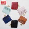 Portatarjetas Personalizado de Color Contrastante con Patrón de Cocodrilo de PU para Mujer con Múltiples Ranuras para Tarjetas, Mini Billetera con Cremallera, Set de Identificación, Venta al por Mayor Transfronteriza