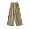 Pantalones Deportivos Rectos Ajustados Versátiles de Verano Nuevos, Pantalones de Lino Sexys de Cintura Alta de Longitud al Suelo Estilo Americano