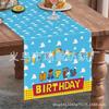 Nova Bandeira de Mesa Feliz Aniversário da Amazon Balão de Aniversário Decoração de Mesa Bandeira de Mesa Estampada em Linho Isolada Antiderrapante