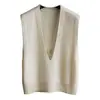 Chal de Punto Holgado con Cuello en V Profundo, Estilo Nuevo de Primavera 26, Prendas Exteriores sin Mangas de Moda con Cuello en V Profundo para Mujer, Estilo Coreano