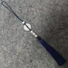 Novo produto de Guanshanyue: pingente de paz de jade branco com borlas, franjas de pérolas, joias de estilo antigo e borlas de seda