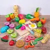Juguete Educativo de Cocina de Madera para Juego de Imitación Infantil con Frutas y Verduras, Hebilla Magnética para Cortar Juguete de Educación Temprana