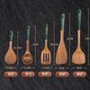 Pala de Madera de Ala de Pollo Espátula Doméstica Espátula para Cocinar Antiadherente Madera de Grado Alimenticio Juego de Utensilios de Cocina de Madera
