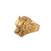 Europa y Estados Unidos dominantes hip hop metal viento acero titanio tridimensional 3D animal cabeza de lobo anillo personalidad nicho moda anillo para hombre