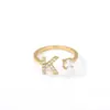 Anillo Abierto de Letra Inicial Z con Circonita de Lujo de Gama Alta Transfronterizo Europeo y Americano Versátil Creativo Simple Anillo Venta al por Mayor
