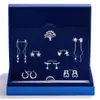 Aretes de Aguja de Plata S925 Caja de Regalo, Elegantes Aretes Largos con Borla de Oso y Flor, Regalo de Cumpleaños para Niñas