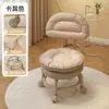 Taburete Pequeño para el Hogar con Ruedas Giratorias, Taburete Bajo con Ruedas, Taburete Redondo Pequeño Móvil con Cojín Suave para Adultos, Adecuado para la Entrada