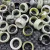 Anel de Jade Flor de Gengibre Anel Xiuyu Flor Preta Xiuyu Anel Grande Wen Brincar Anel de Jade Vintage Anel Multicolor