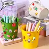 Portalápices de Hierro Creativo Caja de Almacenamiento de Escritorio para Estudiantes Gran Capacidad Simple y Linda Decoración de Portalápices de Oficina Libro Infantil