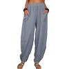 Pantalones Casuales Estilo Europeo y Americano Amazon Wish Pantalones Casuales Sueltos de Algodón Pantalones Harem para el Hogar