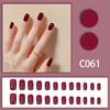Color Sólido Simple Arte de Uñas Sentido Avanzado Removible Blanco Acabado 24 Desnudo Negro Blanco Rojo Armadura Vestida