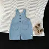 Conjunto súper lindo de overol de mezclilla suave para bebé de otoño y camiseta interior versátil, atuendo elegante de primavera y otoño para niños y niñas