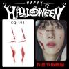 Calcomanía de Tatuaje de Halloween Simulación Facial Desechable Cicatriz Horror Hombres y Mujeres Puntada Maquillaje de Fiesta Cicatriz Atractiva