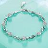 Diamante - em forma de amor japonês e coreano moda diamante - em forma de carro flor diamante - embutido pulseira meninas jóias banhado 925 jóias de prata atacado