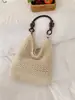 Bolsa Grande Capacidade de Verão para Mulheres 2026 Novo Estilo Estilo Preguiçoso Bolsa de Ombro Trançada Bolsa Tote Balde para Férias e Trabalho