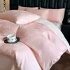 Conjunto de Roupa de Cama Quatro Peças de Algodão de Fibra Longa 60s Lavado, Toda em Algodão, Espessado, Escovado, Luxo Leve Classe A, Jacquard Bordado Tridimensional, Roupa de Cama 100% Algodão
