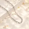 Cadena Plana Minimalista, Cadena Estrellada, Cadena en Forma de O, Cadena de Labios, Collar de Acero de Titanio, Cadena Lateral, Cadena de Hueso de Serpiente, Cadena de Eslabones Cuadrados, Accesorios Versátiles