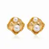 Moda de nicho irregular simples diamante pérola brincos temperamento Joker design sentido brincos personalidade brincos atacado