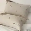 Par de Toallas Almohada de Gasa de Cuatro Capas Estilo Coreano Femenino Todo Algodón para Uso en Casa, Toalla Acolchada para Almohada de Adulto Individual