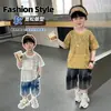 Conjunto Corto de Moda para Niños 2026 Verano Nueva Moda Cuello Redondo Ropa Infantil Versátil Casual Conjunto de Dos Piezas Moderno