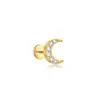 Aretes de Acero Inoxidable Oro de 18K Zircón Acero de Titanio Mini Piercings de Nariz de Rosca Piercing Anillos para Ombligo Joyería Transfronteriza Europea y Americana