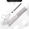 Conjunto de Tesouras para Pet Grooming Aço Inoxidável Tesouras Retas e Curvas Ferramentas para Aparar Pelos de Gato e Cachorro Fabricante Fornecimento Atacadista