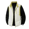 Chaleco Sidalet de lana y algodón con bloques de color para exteriores, chaqueta de algodón sin mangas de invierno holgada con cuello alto, prenda exterior elegante