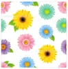Mm147 Flores de Primavera Girasol Mariposa Vajilla de Cumpleaños para 8 Personas Juego de 4 Piezas Plato de Papel Vaso de Papel