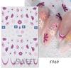 Venta al por mayor de nuevas pegatinas de uñas transfronterizas ins Net Red Summer pequeñas flores hojas cinco pétalos flores pegatinas de uñas francesas