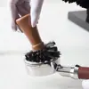 Pó Limpador de Café Tigela Escova, Acessórios de Limpeza para Máquina de Café, Limpeza de Borra de Café, Bolo de Pó da Cabeça de Preparo, Cabo de Madeira Sólida