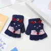 Guantes Calientes de Pollo de Dibujos Animados para Bebé Otoño e Invierno A prueba de Frío Engrosados Lindos para Niños y Niñas de Cinco Dedos Medio Dedo Tapa Abatible