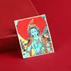 Thangka Pintado a Mano con Arena Gruesa Dorada Personalizado Ocho Santos Patronos Molino de Rodillos Carnero Wuye Tara Verde Original