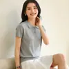 Camiseta de Punto Casual Versátil Simple de Manga Corta con Cuello Polo para Mujer, Nueva para Primavera y Verano, 100% Algodón Puro, Corte Delgado