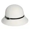 Rongmei 2026 Nuevo Sombrero Clásico Hepburn Transfronterizo con Ala Curva, Sombrero de Mezcla de Seda y Lana, Elegante Sombrero de Estilo Francés