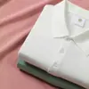 Camiseta Masculina de Manga Longa para Primavera e Outono, Camisa Polo Moderna para Homens Jovens e de Meia-Idade, Blusa de Cor Sólida, Roupa Masculina, Gola de Lapela, Camisa Fina de Outono