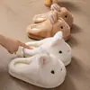 Lindas Zapatillas de Algodón de Conejito para Mujer 2026 Nuevo Estilo de Interior para el Hogar Antideslizantes Cálidas de Piel para Invierno Hombres Invierno