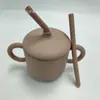 Com alça binaural tipo pétala aberta copo de silicone para lanches caixa de lanches para bebê copo criativo para beber pronta entrega