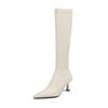 Elegantes botines finos sexys de caña alta 2022 Invierno punta fina tacón de aguja tacón alto elásticos que abrazan la pierna para mujer talla 42 extra grande