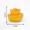 Lingote de Ano Novo para Atrair Riqueza, Boneco de Cavalo Dourado Pequeno, Acessórios Fofos de Decoração DIY, Pequenos Enfeites para Carro e Desktop