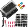 Caja de fusibles multicanal modificada para coche de fuente transfronteriza con paquete de accesorios RV yate universal portafusibles modificado