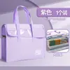 Bolsa de Almacenamiento Simple con Tapa de Velcro, Bolsa Portátil Grande de Capacidad B4 para Documentos de Estudiante, Bolsa de Almacenamiento Espesa y Amplia para Tutoría
