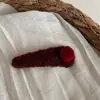 Grampo de Cabelo Triângulo de Pelúcia Etiqueta Dourada Coreana Outono e Inverno Lado Elegante Sem Costura BB Clip Franja Pequeno Grampo Acessórios de Cabelo