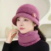 Moda de invierno gorro de lana grueso y cálido con forro polar para ancianos para mujeres, mamá, sombrero para mediana edad y ancianos